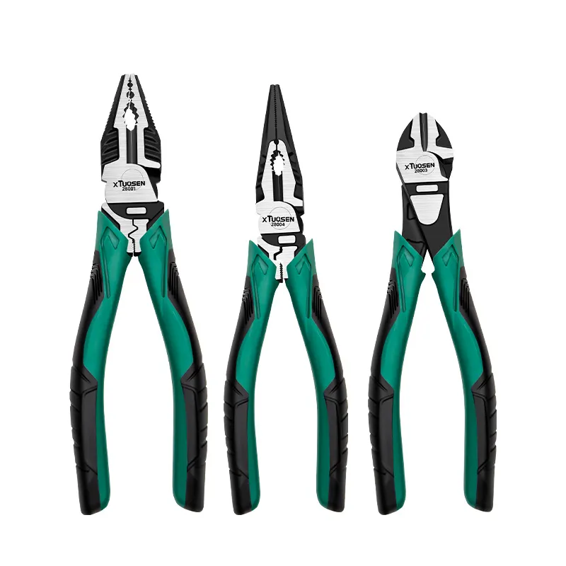 3-Piece High Carbon Steel Pliers Set – Multifunctional Long Nose Pliers, Combination Lineman's Pliers & Diagonal Cutting Pliers for Household & DIY Use, High Hardness Wire Cutters